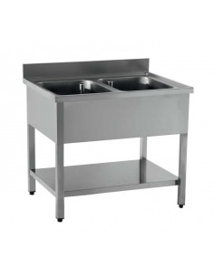 Table inox neutre / 2 bacs