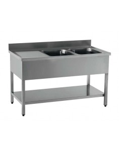Table inox neutre / 2 bacs...