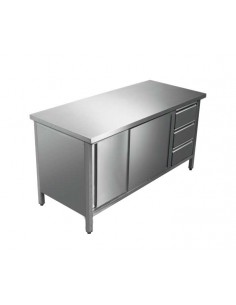 Meuble inox 850 / 2 P - 3 T