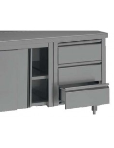 Meuble inox 850 / 2 P - 3 T 2